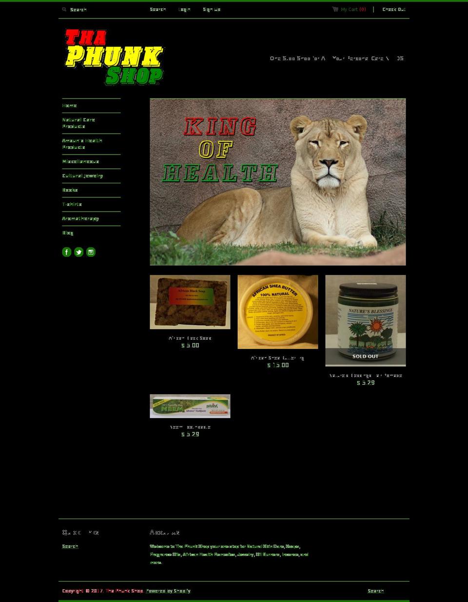 thaphunkshop.com shopify website screenshot