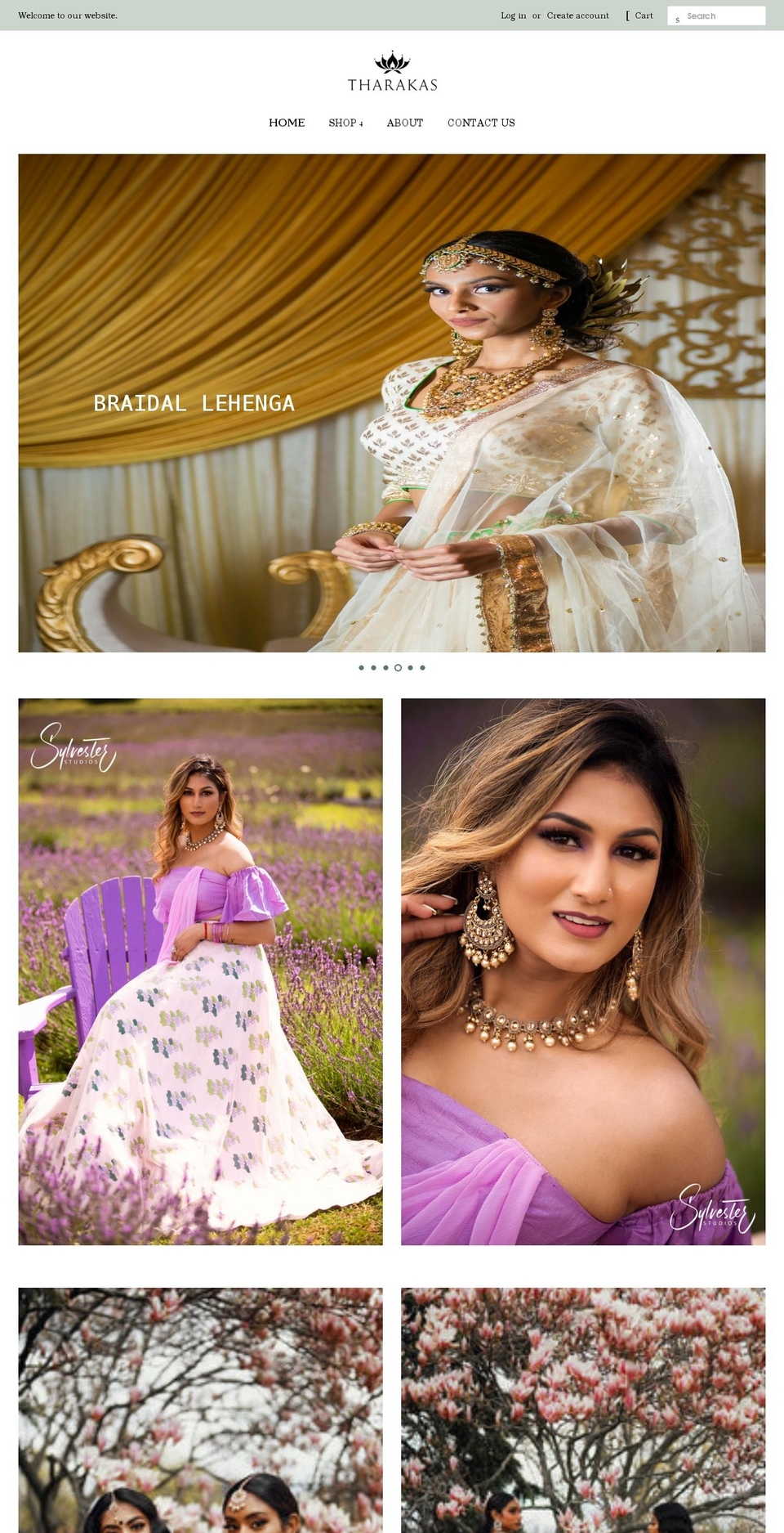 tharakas.com shopify website screenshot