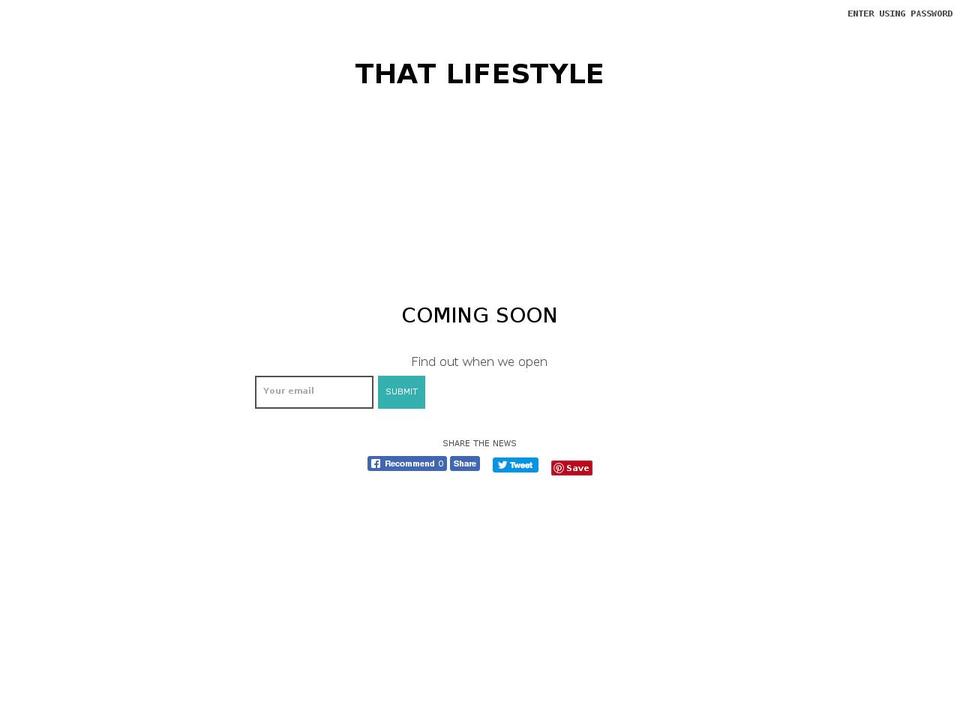 that-lifestyle.com — Shopify storefront screenshot