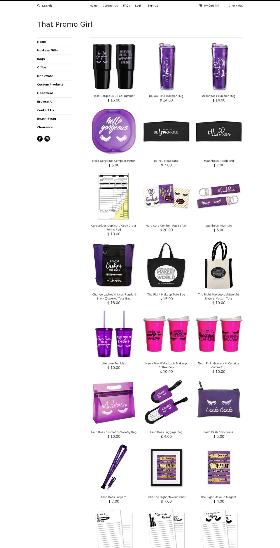 that-promo-girl.myshopify.com — Shopify storefront screenshot