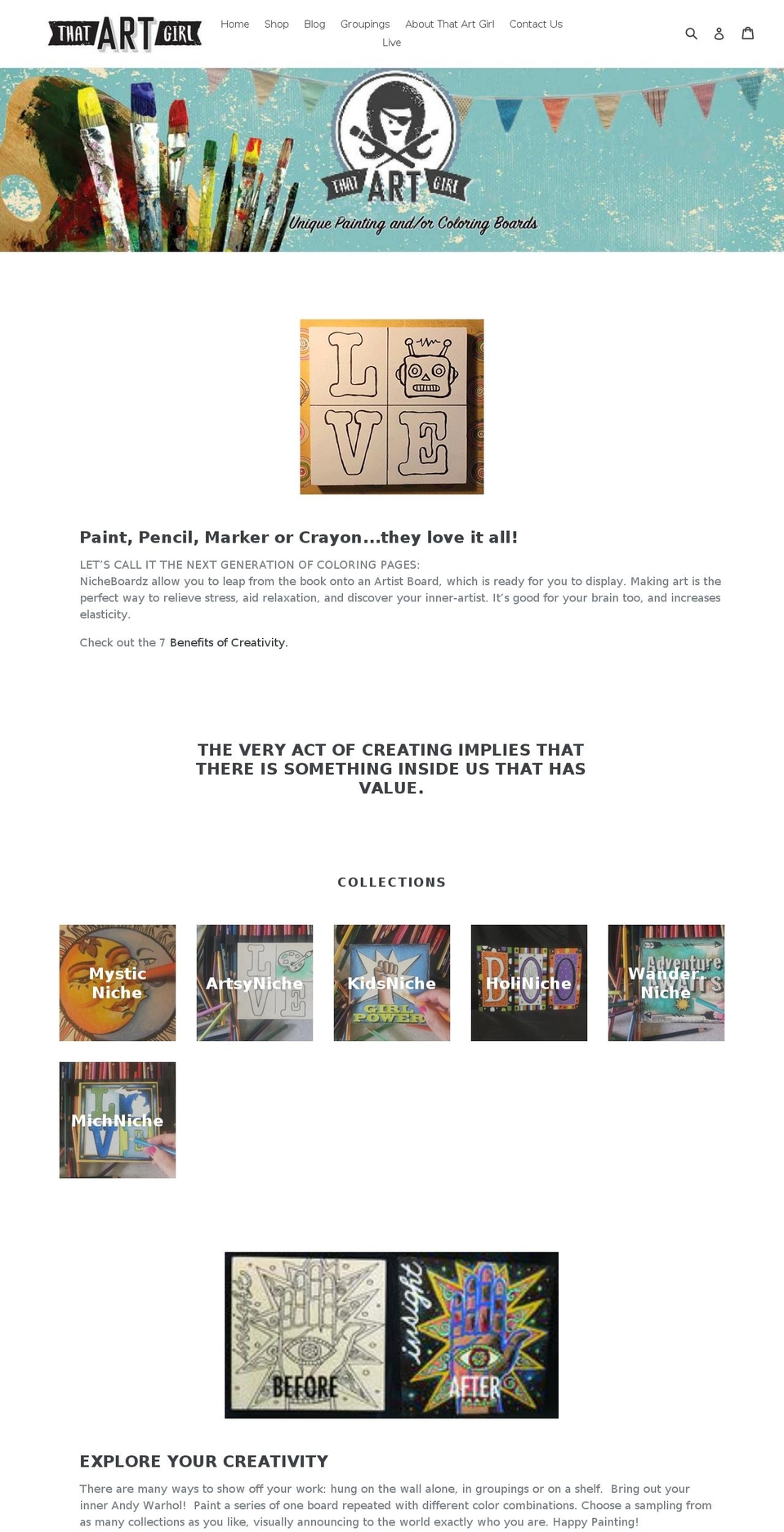thatartgirl.com — Shopify storefront screenshot
