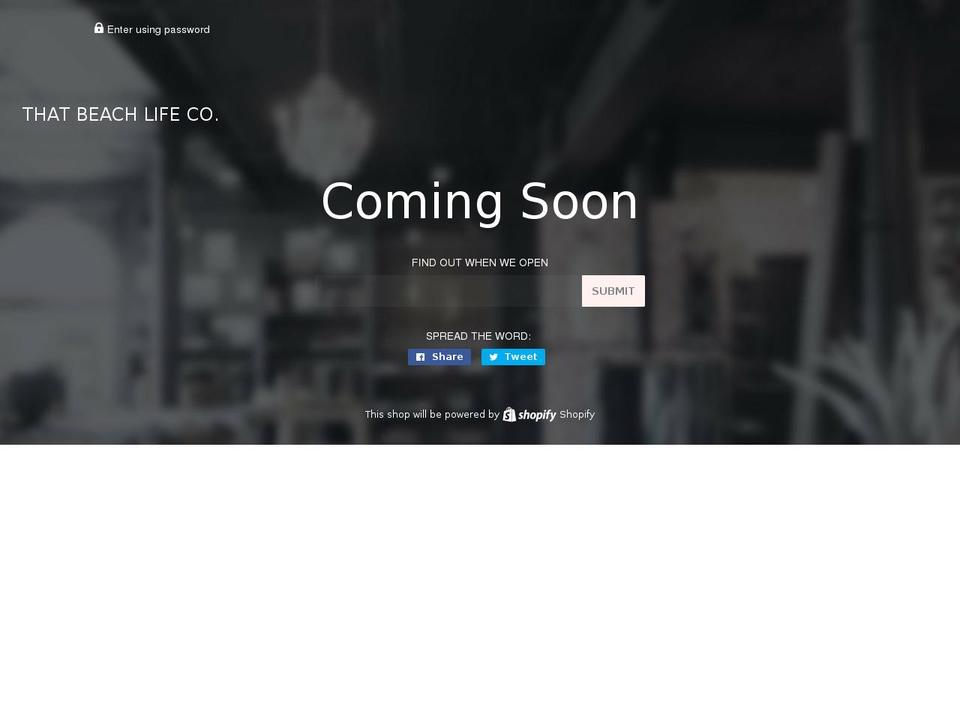 thatbeachlife.com — Shopify storefront screenshot
