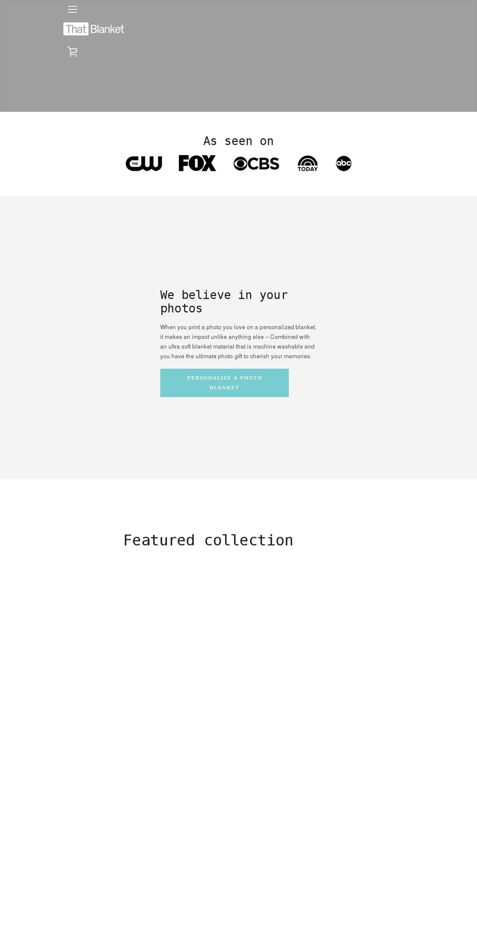 thatblanket.com shopify website screenshot