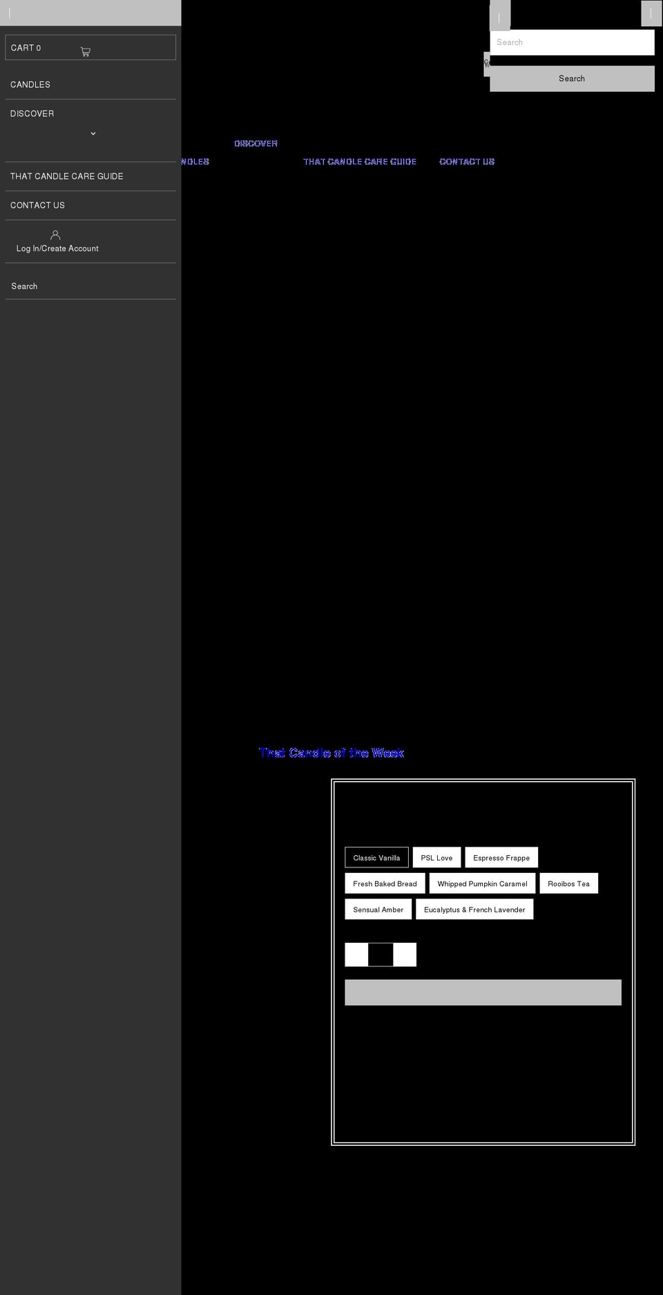 thatcandleco.com shopify website screenshot
