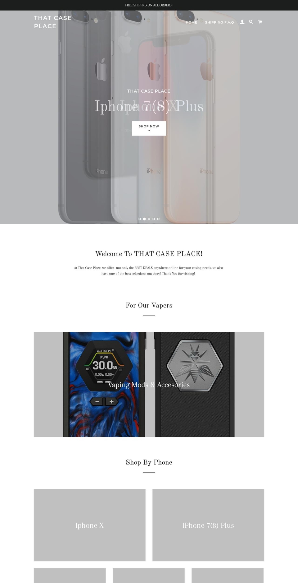 thatcaseplace.com — Shopify storefront screenshot