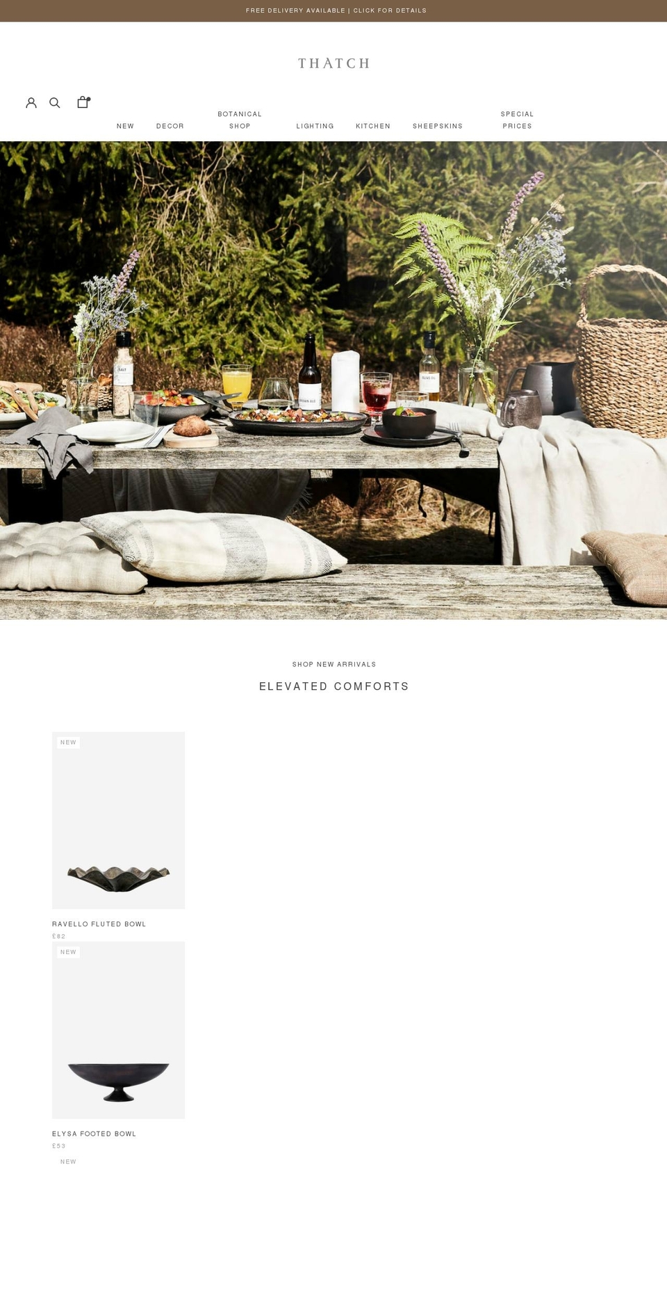 thatchliving.co shopify website screenshot