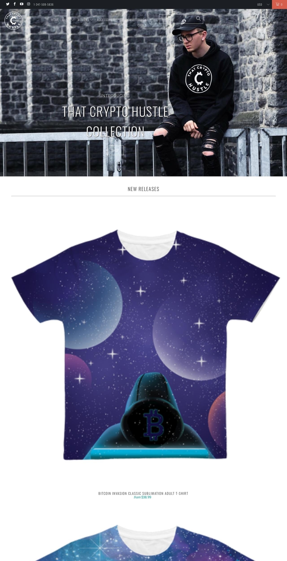 thatcryptohustle.com — Shopify storefront screenshot