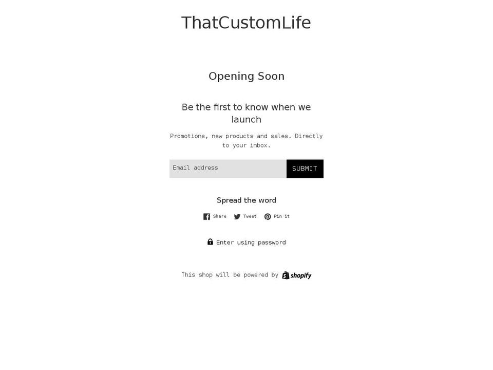 thatcustomlife.com shopify website screenshot