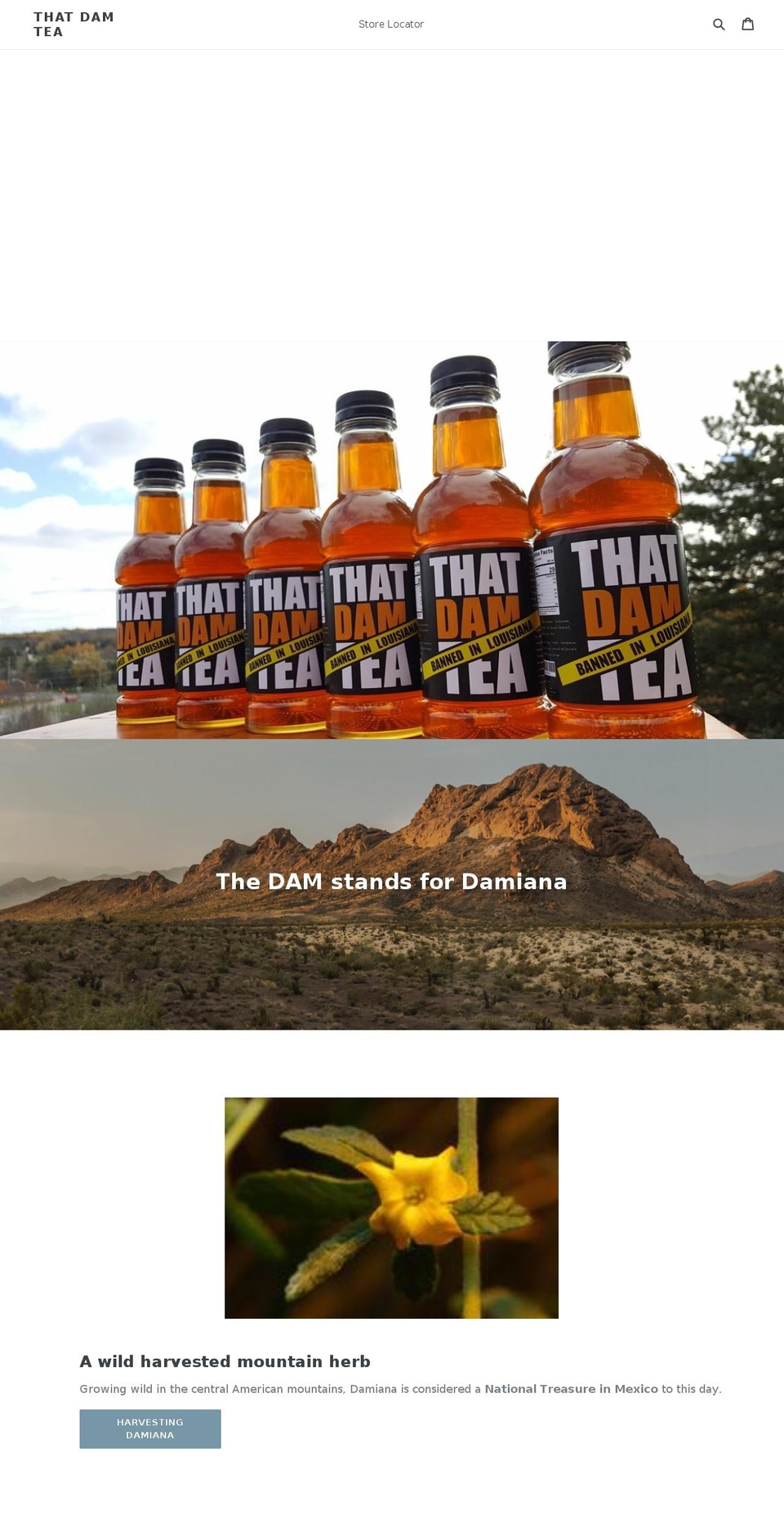 thatdamtea.com shopify website screenshot