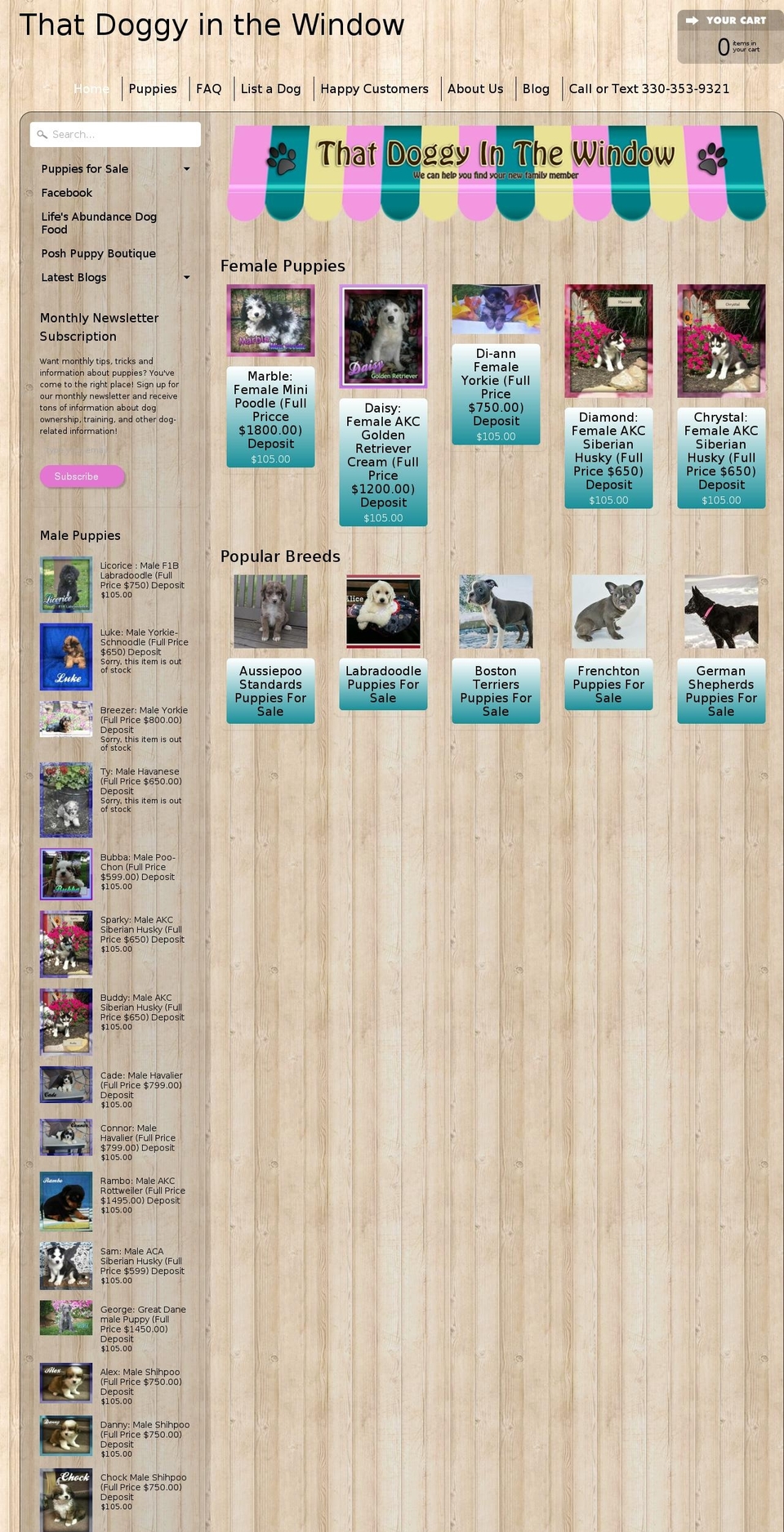 thatdoggyinthewindow.com shopify website screenshot