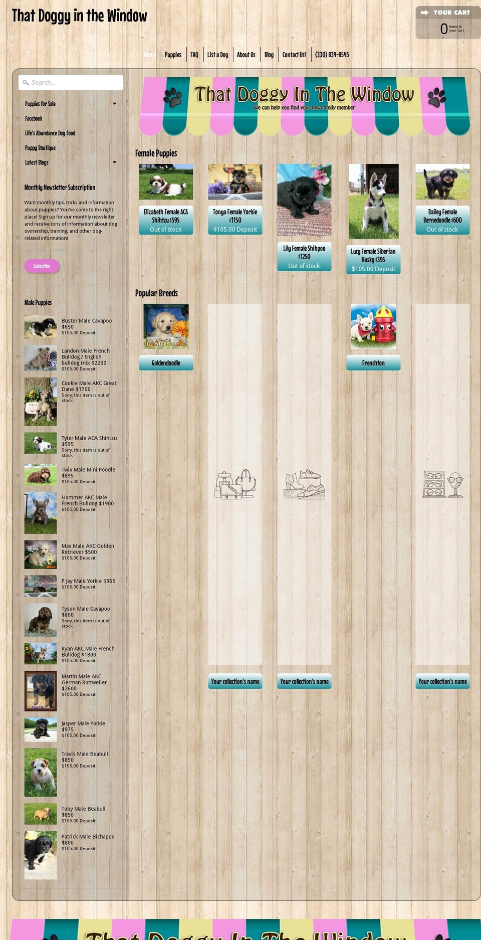 thatdoggyinthewindow.net shopify website screenshot