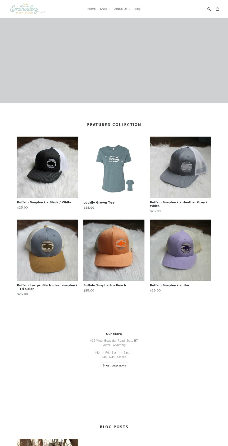 thatembroideryplace.com shopify website screenshot