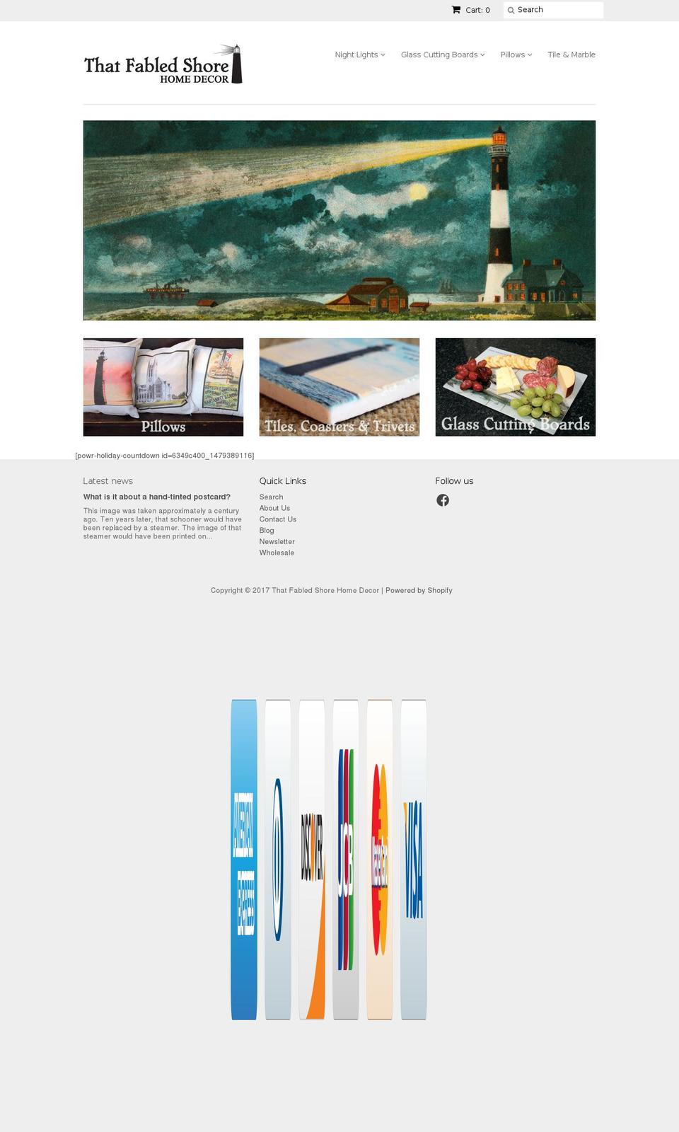 thatfabledshore.com shopify website screenshot