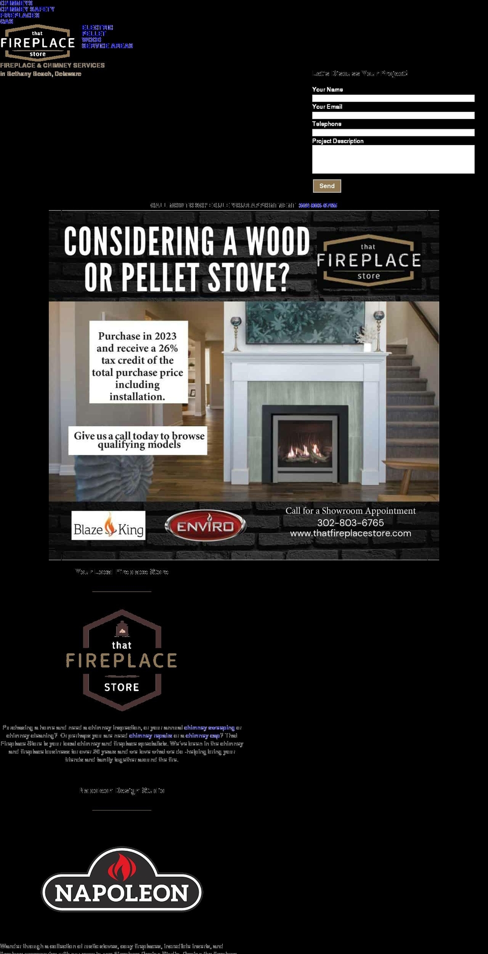 thatfireplacestore.com — Shopify storefront screenshot