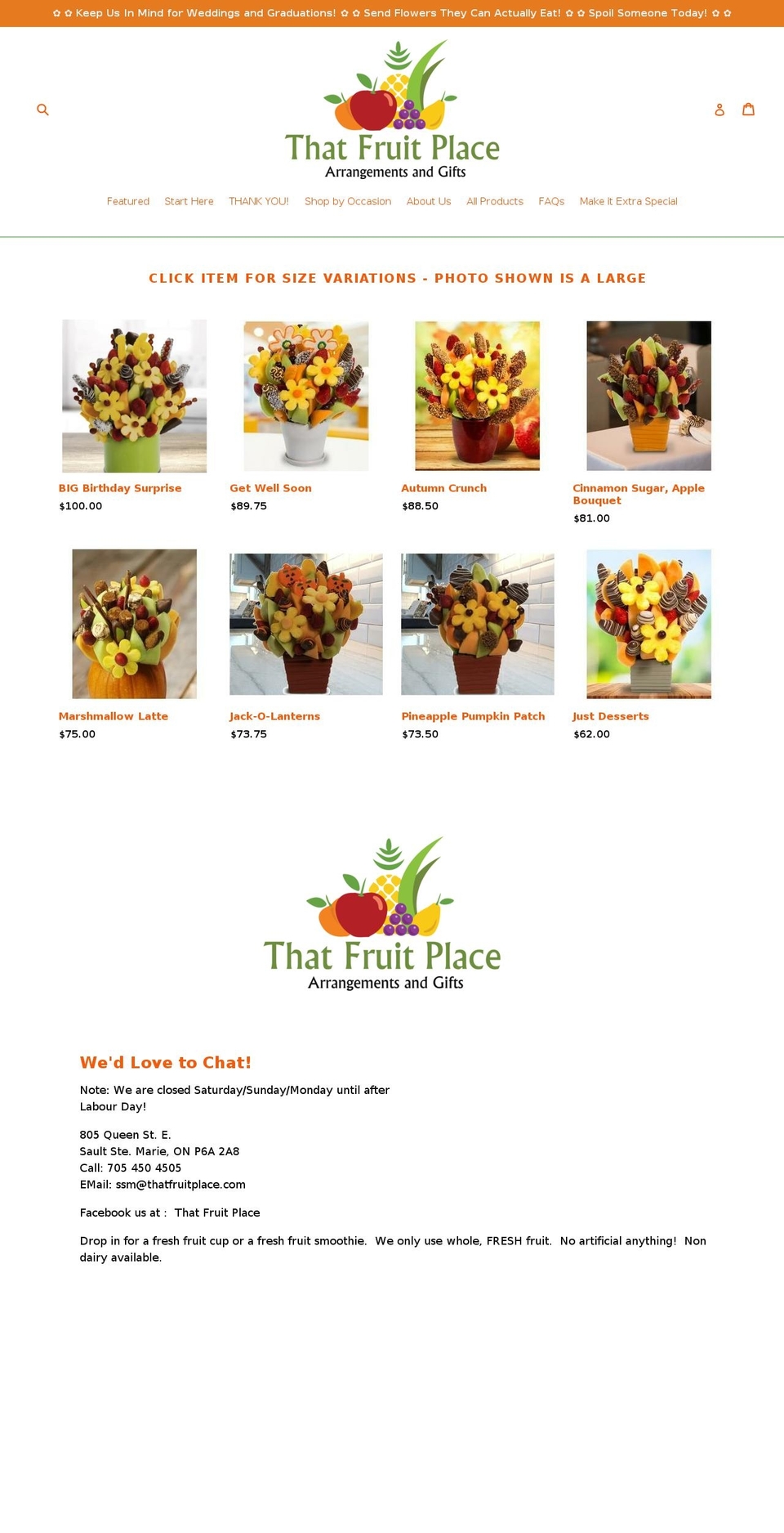 thatfruitplace.com — Shopify storefront screenshot