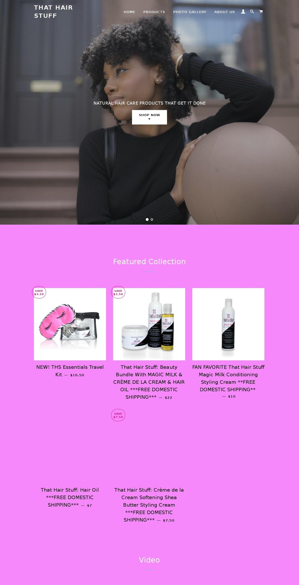 thathairstuffstore.com — Shopify storefront screenshot