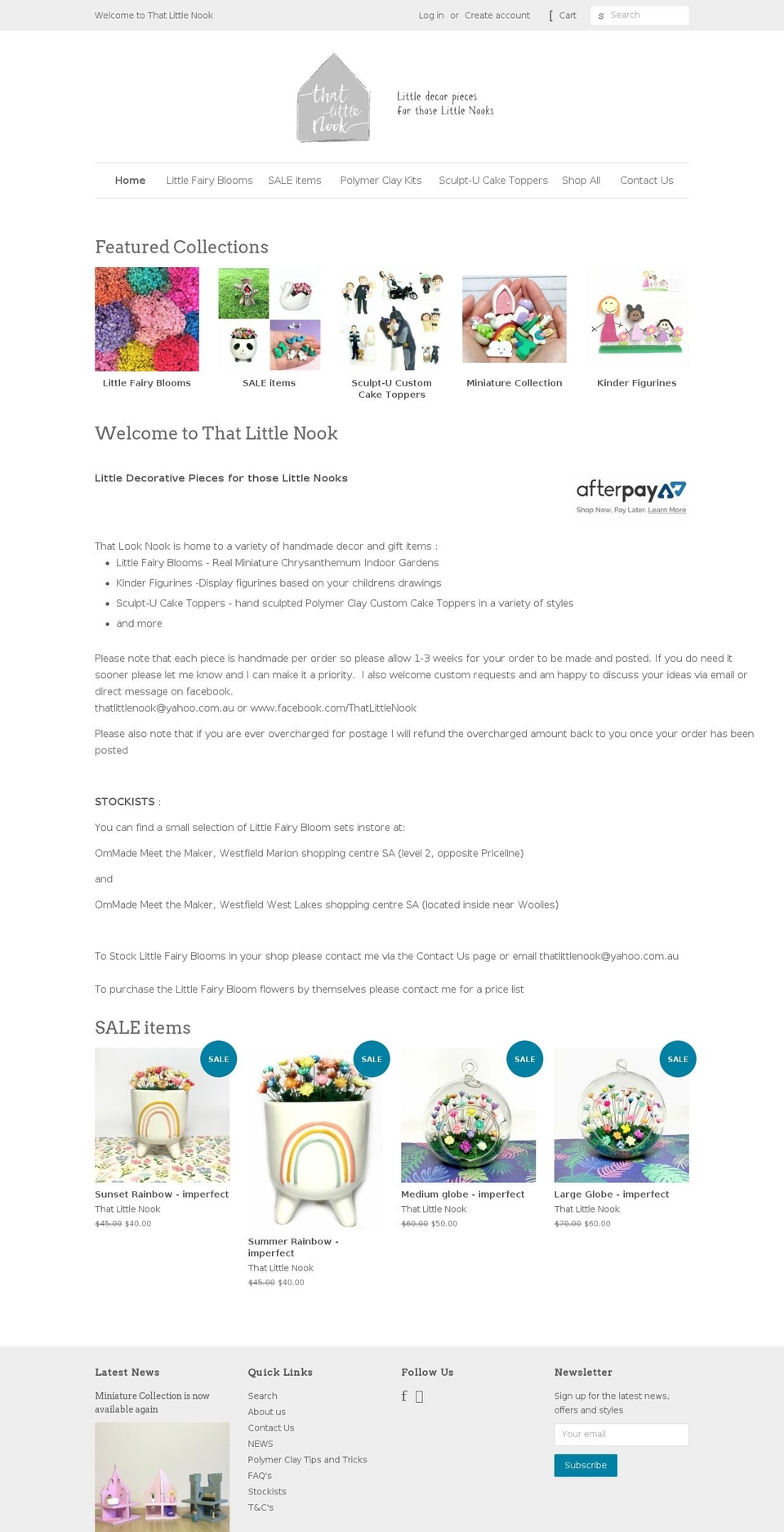 thatlittlenook.com.au shopify website screenshot