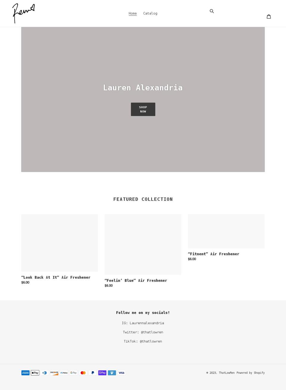 thatlowren.com shopify website screenshot