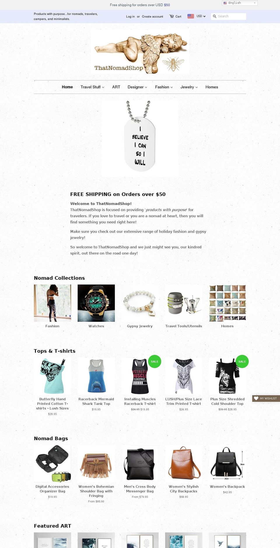 thatnomadshop.com — Shopify storefront screenshot