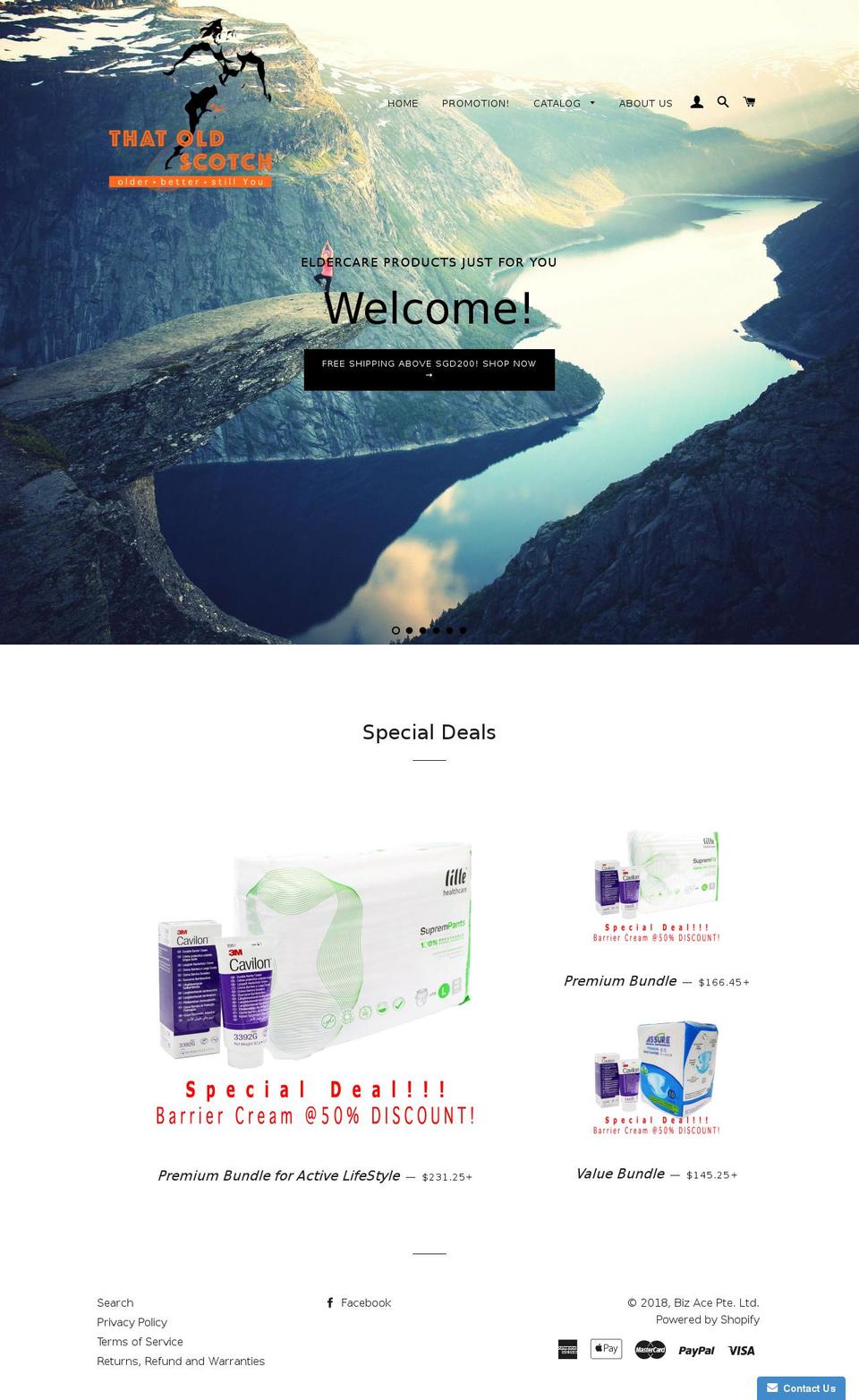 thatoldscotch.com — Shopify storefront screenshot