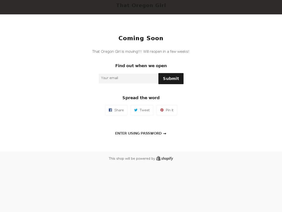 thatoregongirl.com — Shopify storefront screenshot