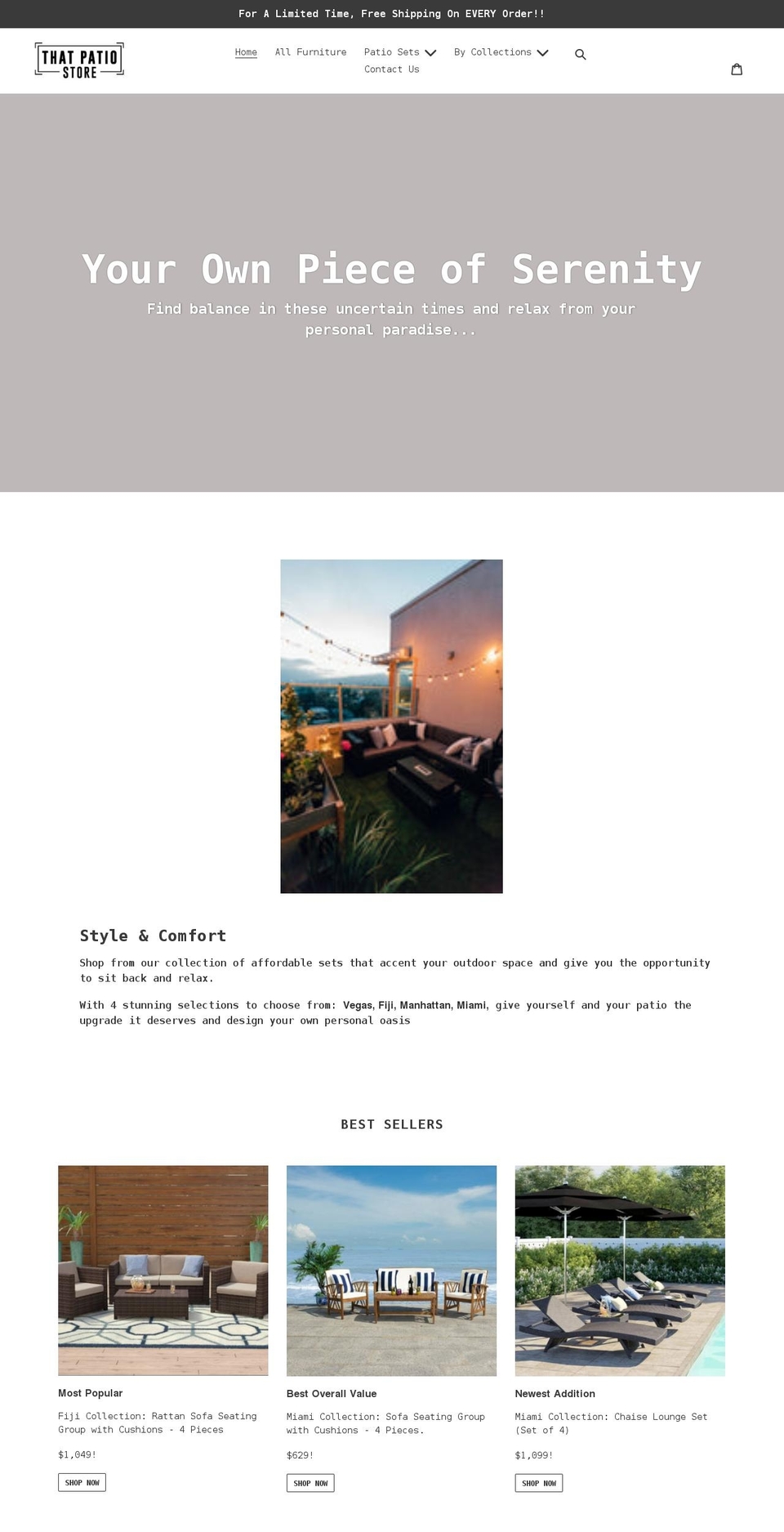 thatpatiostore.com shopify website screenshot