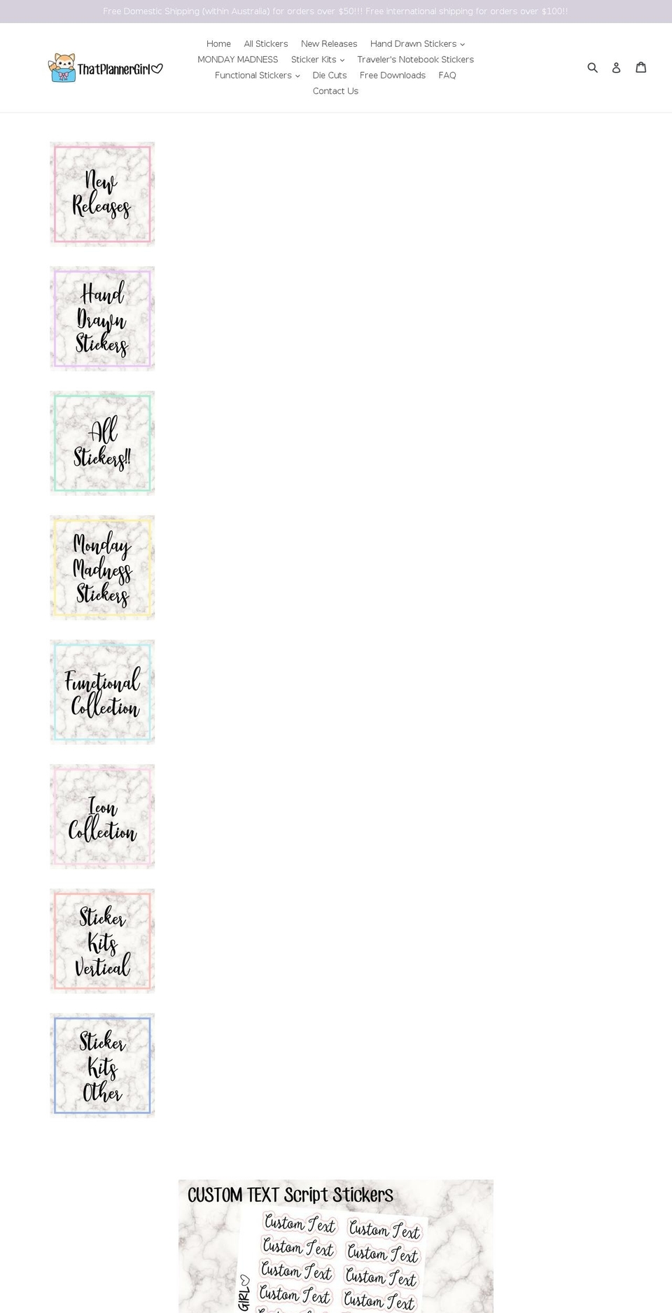 thatplannergirl.com — Shopify storefront screenshot