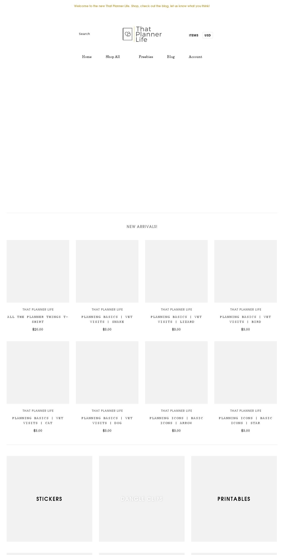 thatplannerlife.com shopify website screenshot