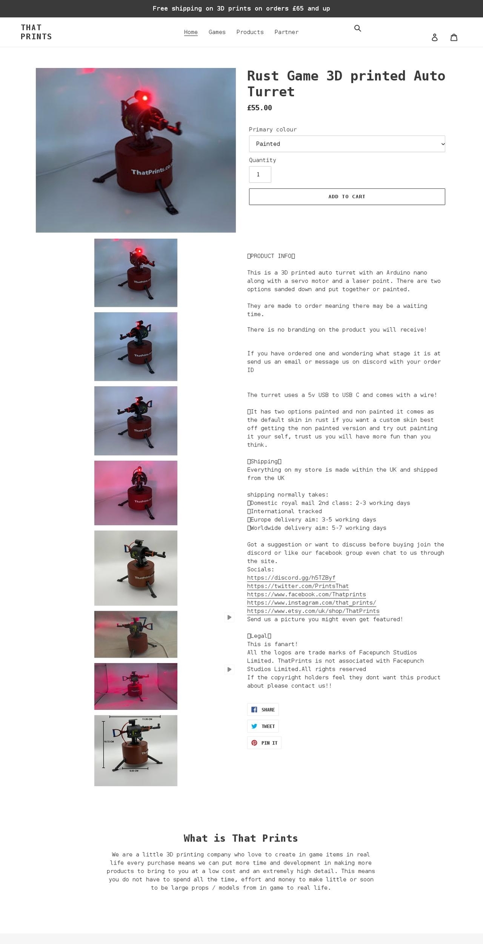 thatprints.co.uk shopify website screenshot