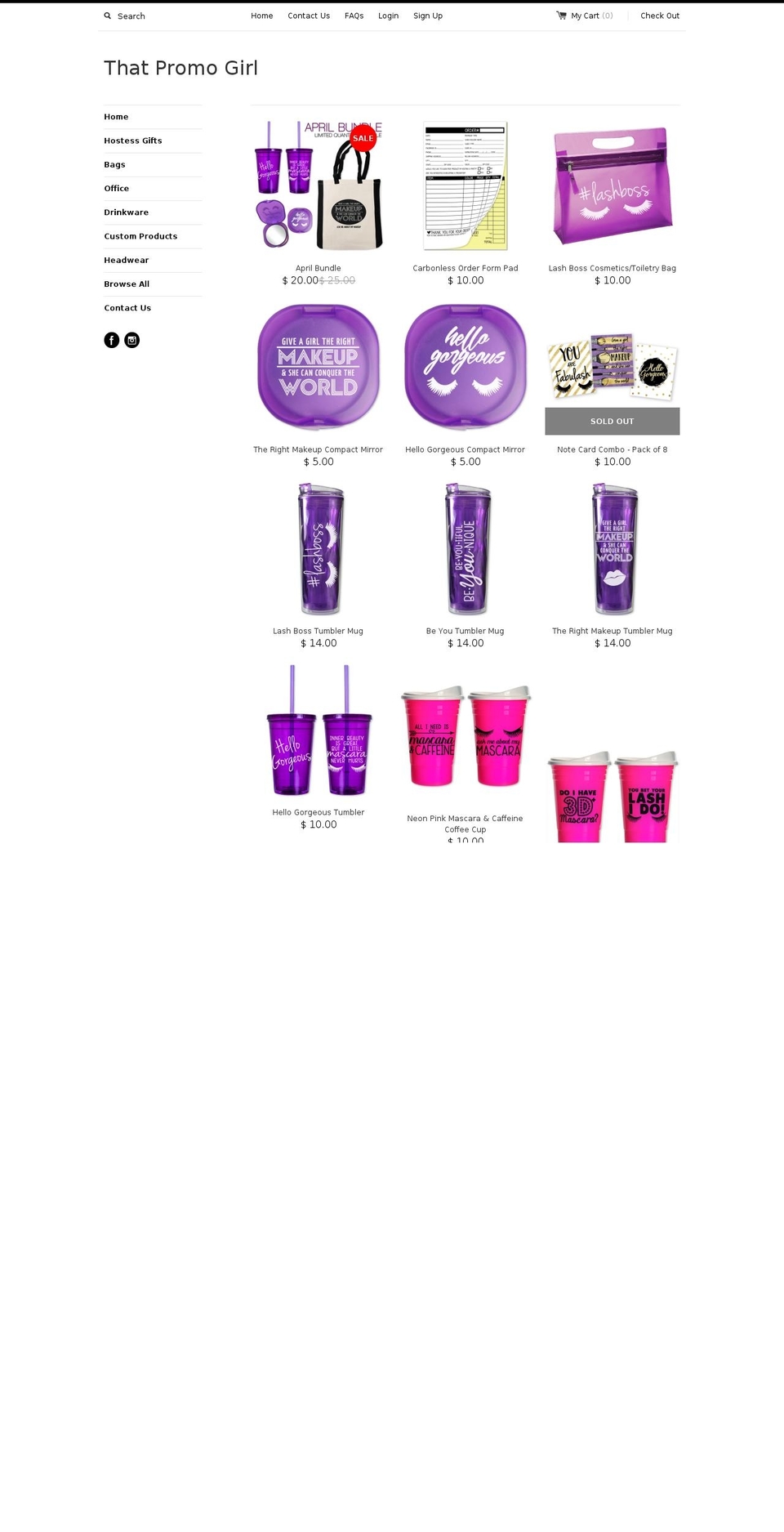 thatpromogirl.com shopify website screenshot