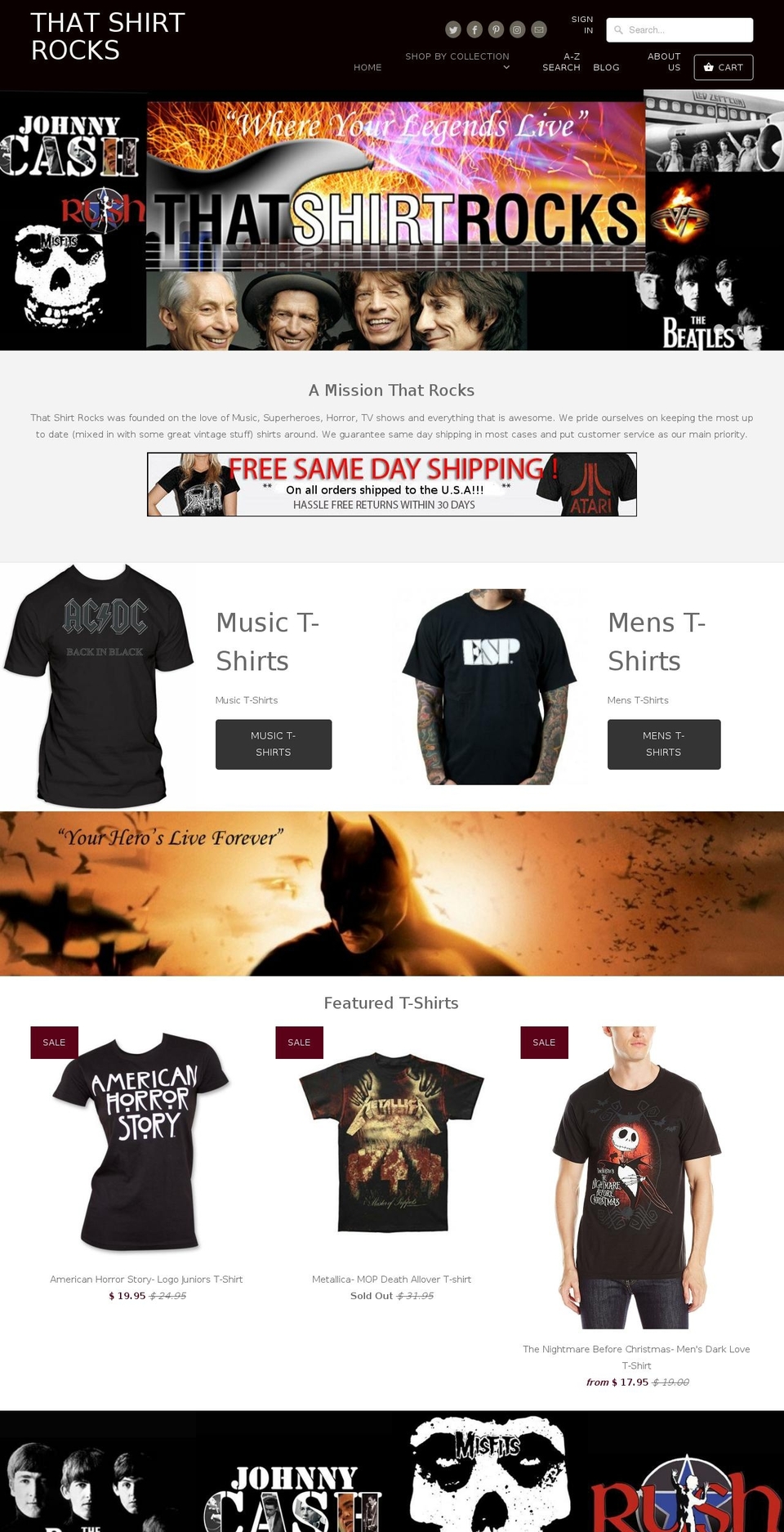 thatshirtrocks.com shopify website screenshot