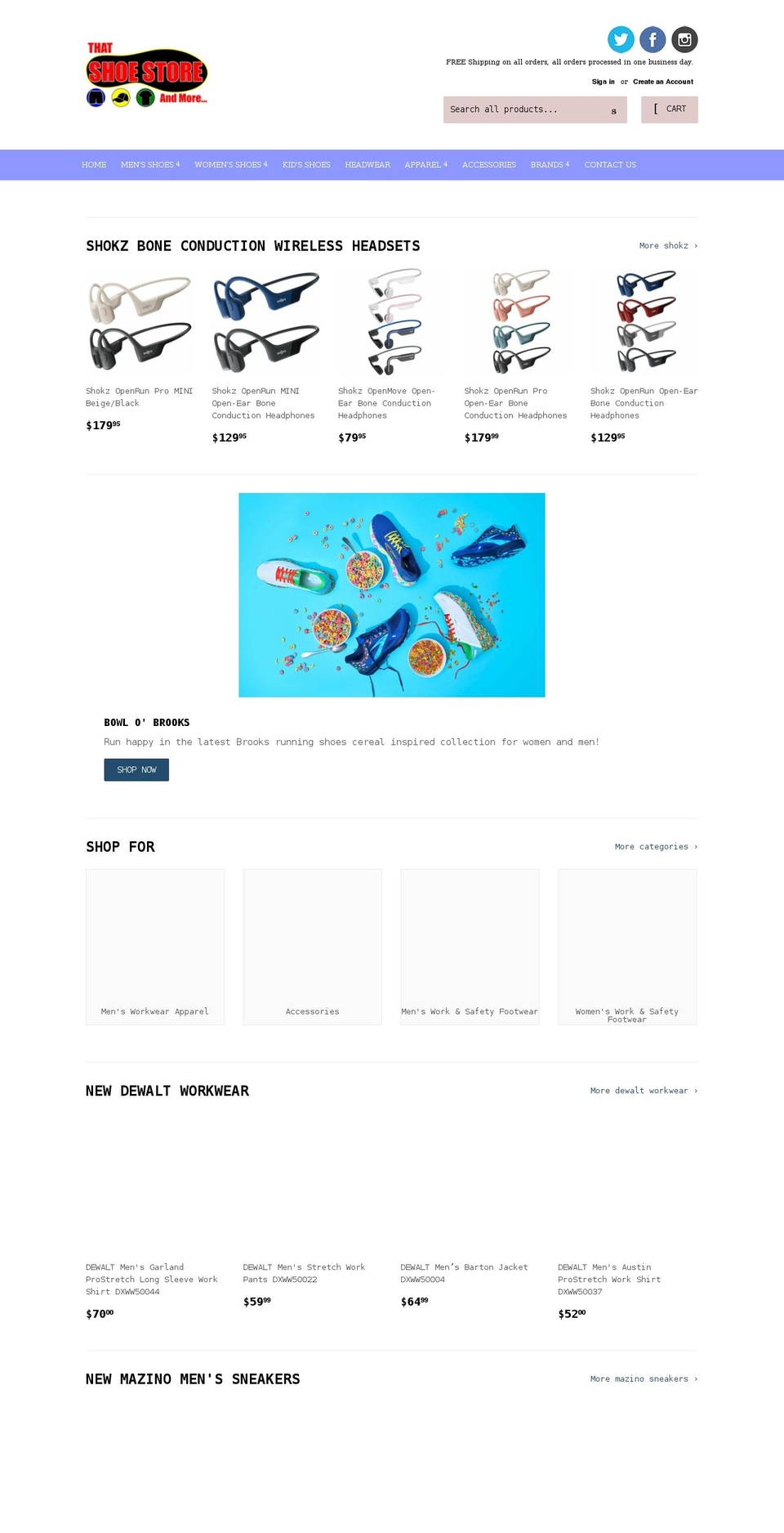 thatshoestore.com shopify website screenshot