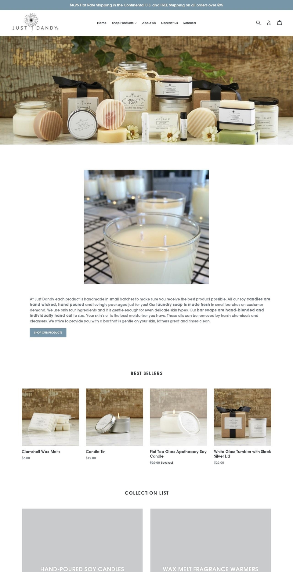 thatsjustdandy.com shopify website screenshot