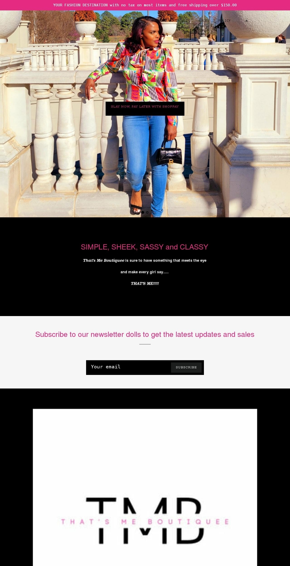 thatsmeboutiquee.com shopify website screenshot
