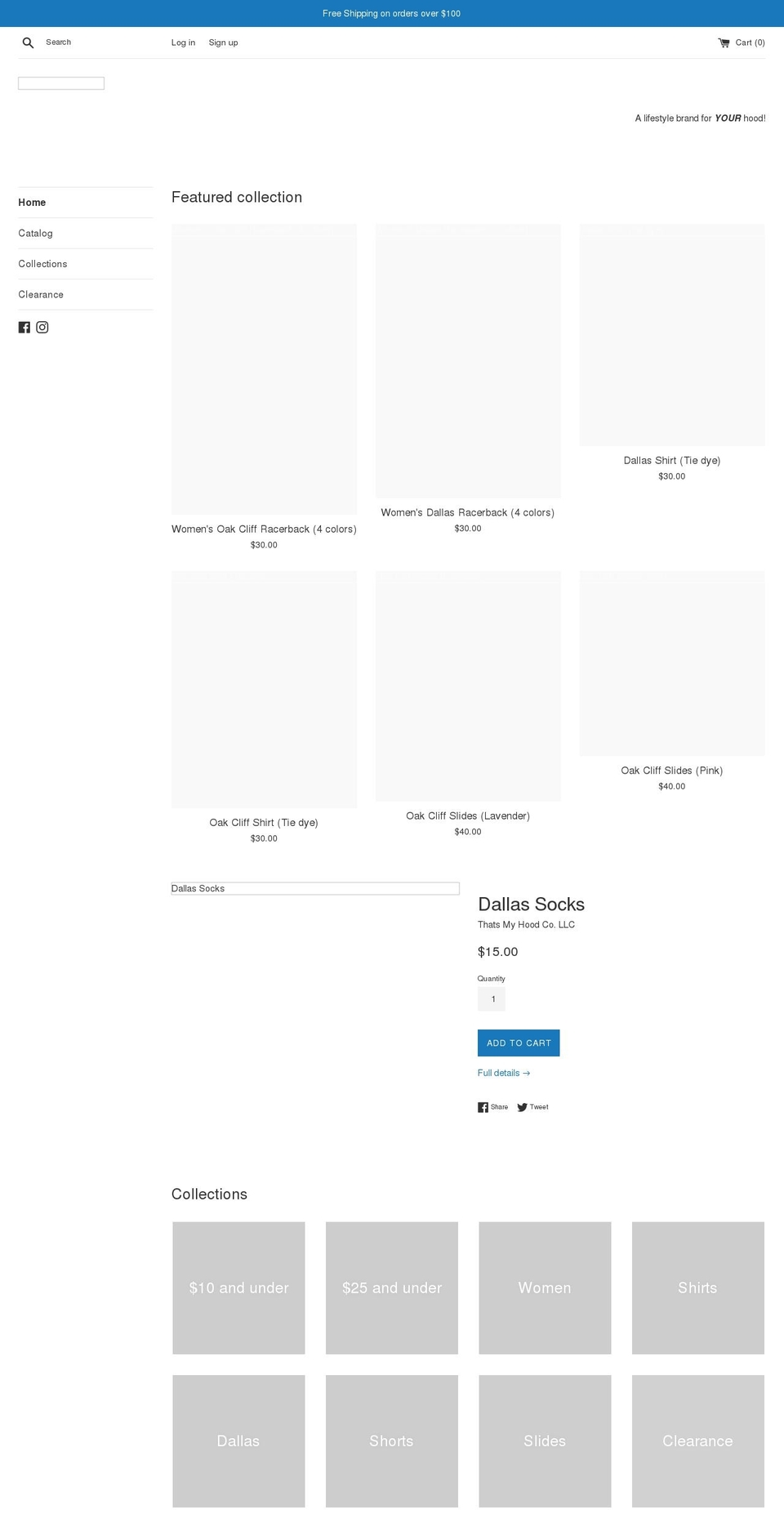 thatsmyhoodco.com shopify website screenshot