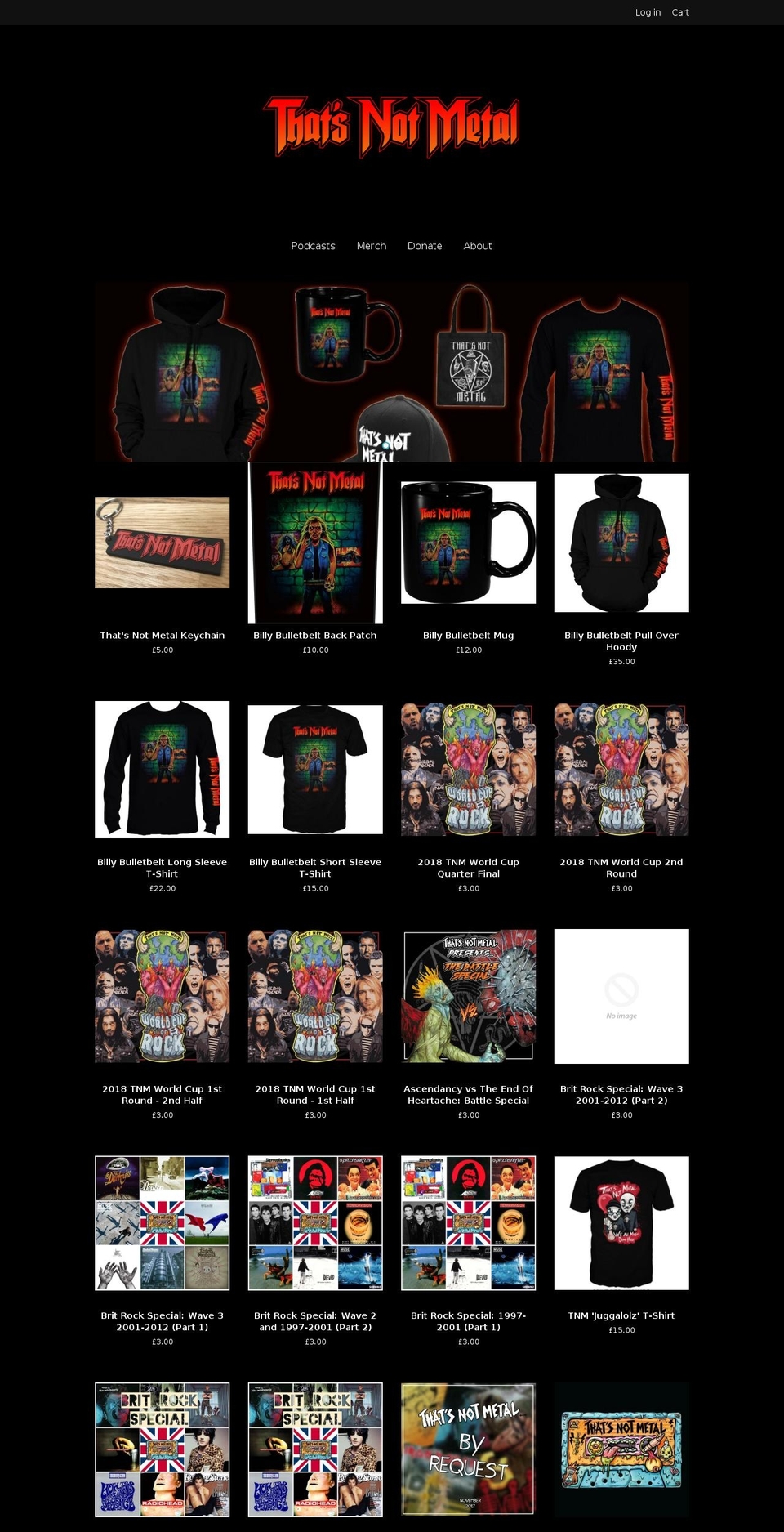 thatsnotmetal.net shopify website screenshot