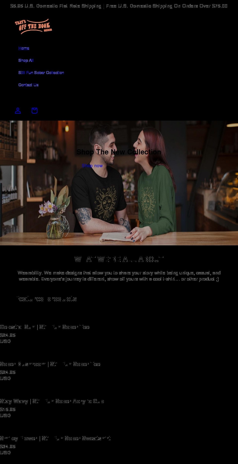 thatsoffthehook.com shopify website screenshot