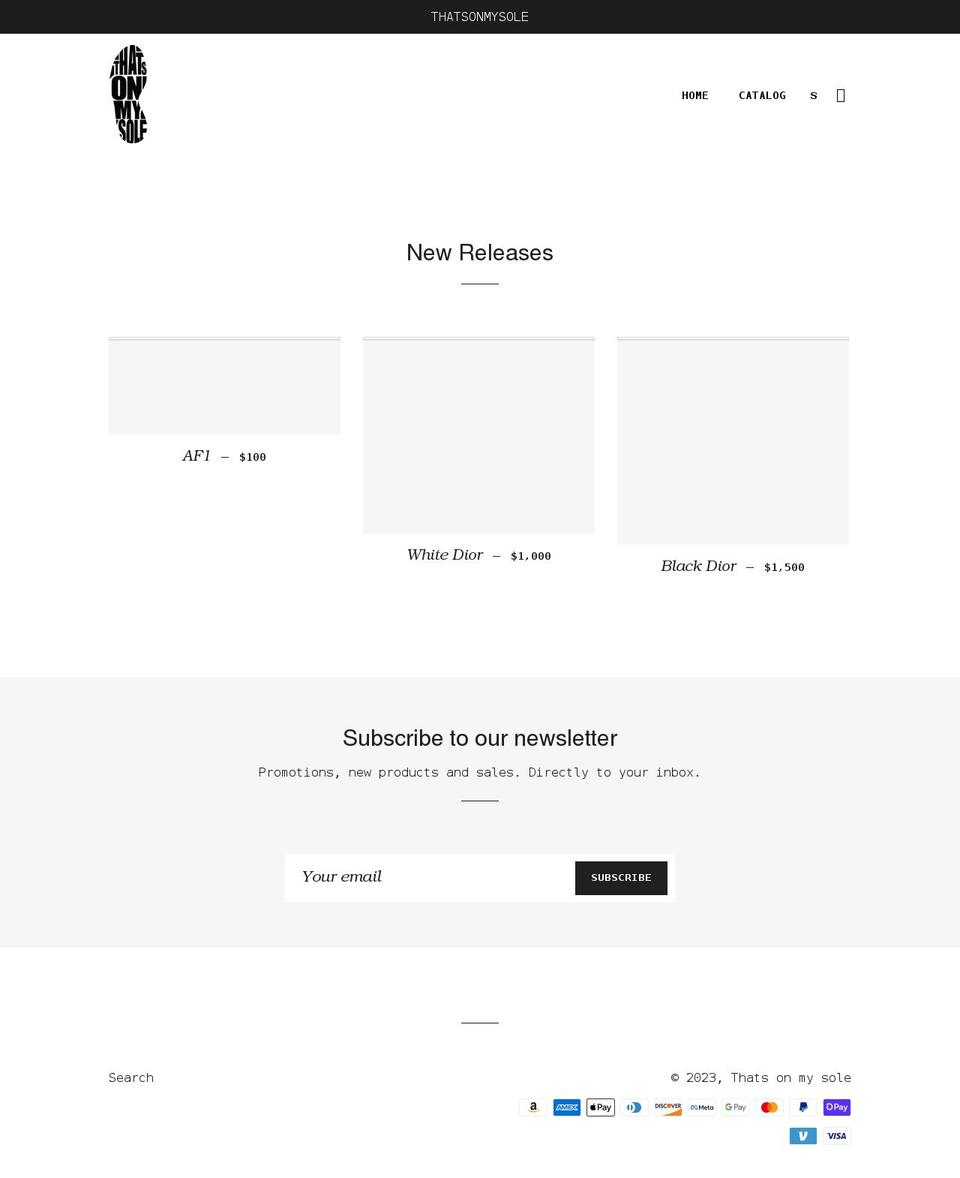 thatsonmysole.com shopify website screenshot