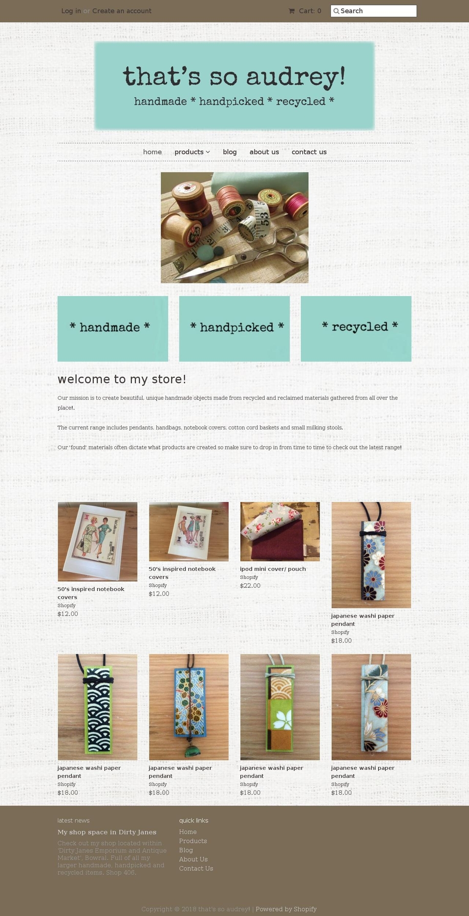 thatssoaudrey.com — Shopify storefront screenshot