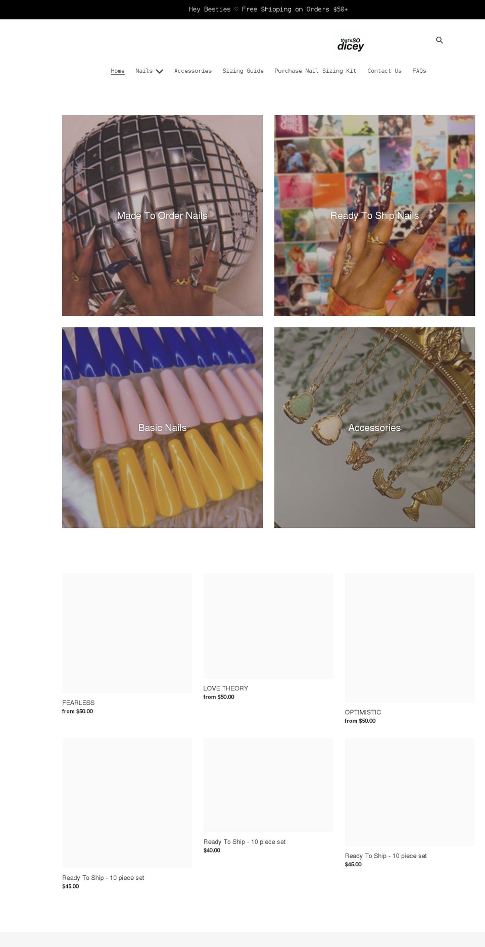 thatssodicey.com shopify website screenshot