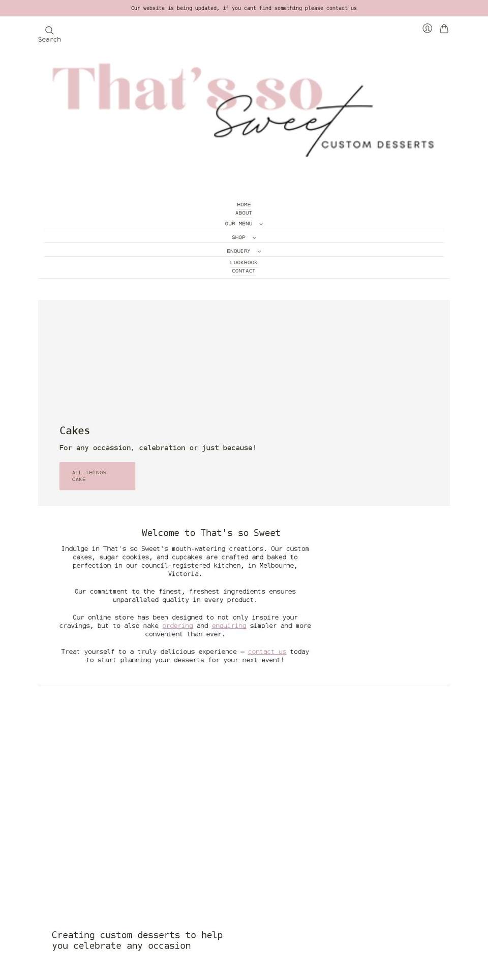 thatssosweet.com.au shopify website screenshot