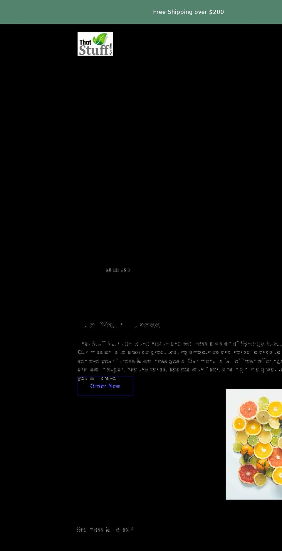 thatstuffnutrition.com shopify website screenshot