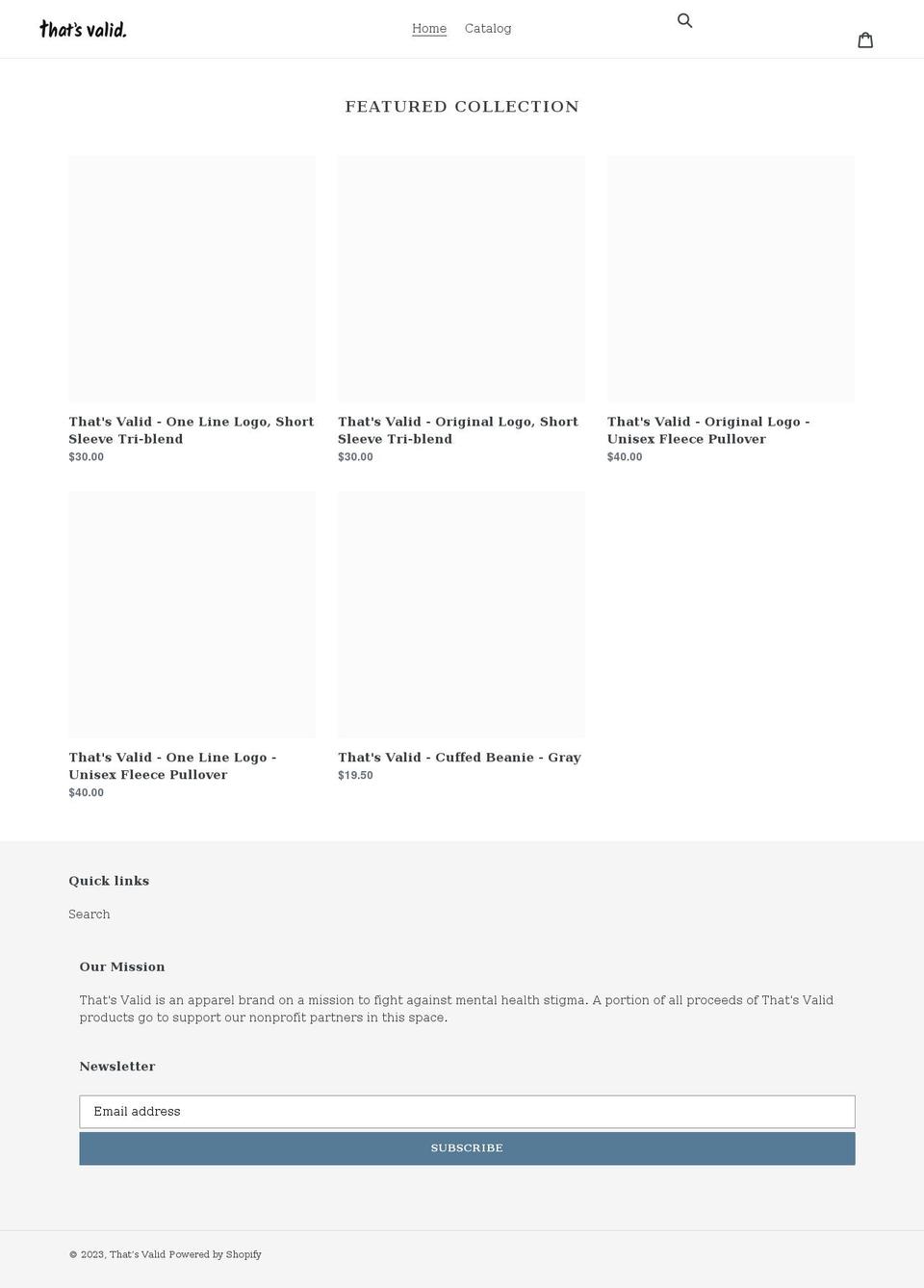 thatsvalid.co shopify website screenshot