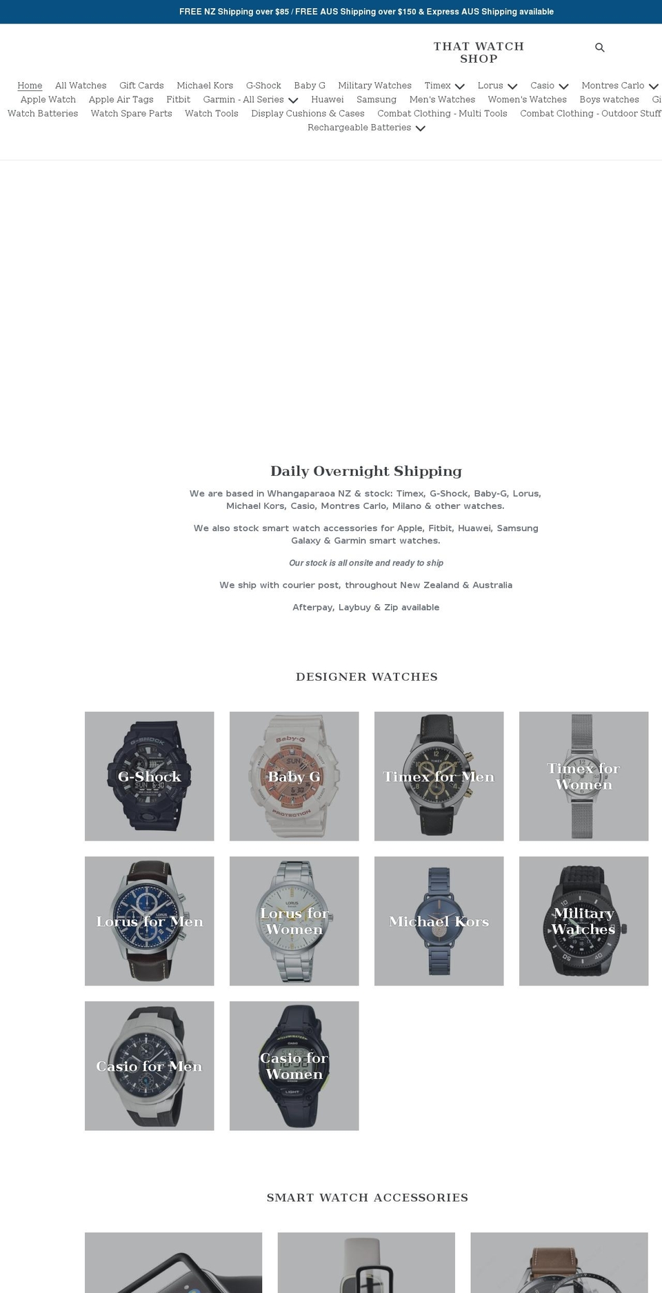 thatwatchshop.co.nz shopify website screenshot