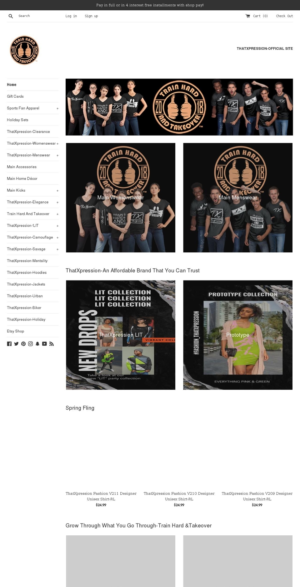 thatxpression.com — Shopify storefront screenshot