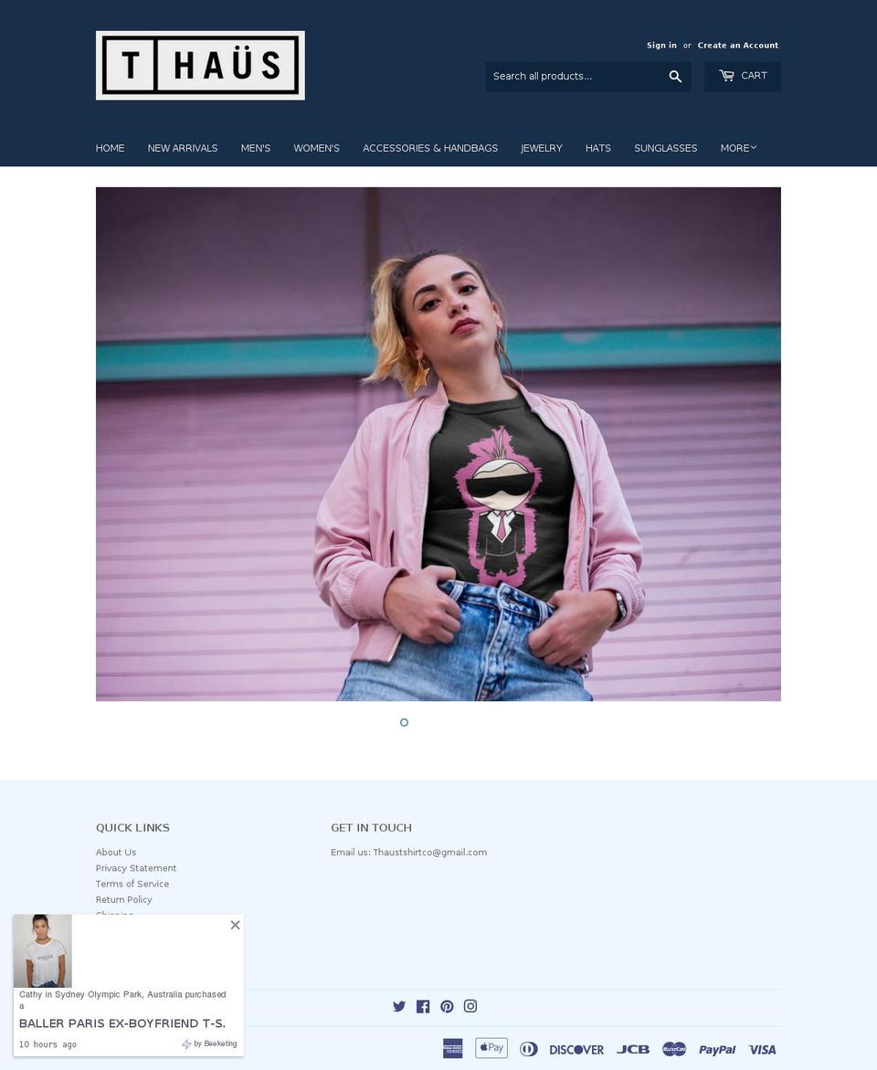thaus-tshirt.com — Shopify storefront screenshot