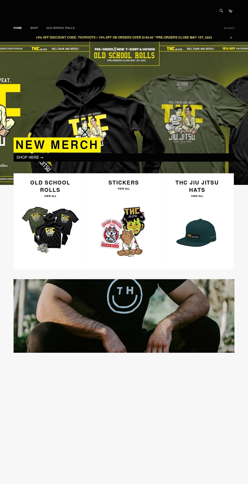 thcjiujitsu.com shopify website screenshot