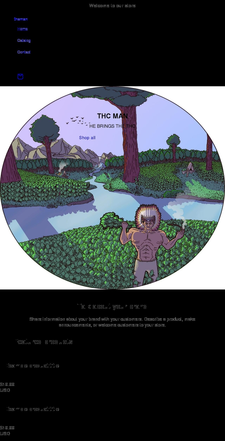 thcman.com shopify website screenshot