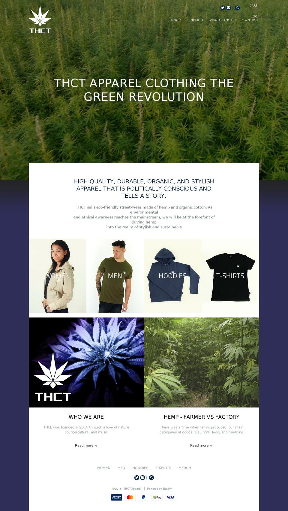 thctapparel.com — Shopify storefront screenshot