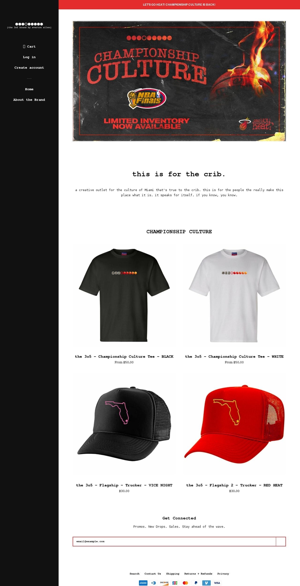 the-3o5.myshopify.com shopify website screenshot